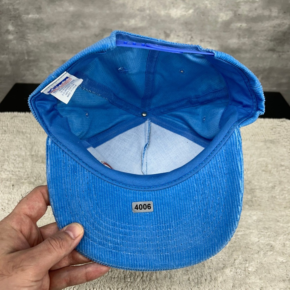 90s Vintage Houston Oilers Corduroy Snapback Hat OSFA Embroidered Starline NFL - Picture 6 of 7